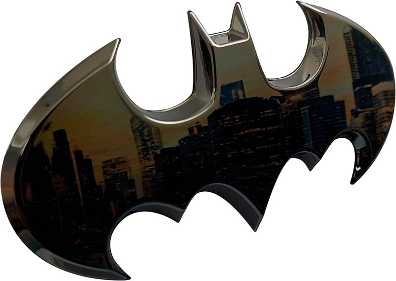 Fan Emblems Batman 3D Car Badge - 1989 Batwing Logo (Black Chrome: 3.8 x 1.8 x 0.2 inches) - Image 1